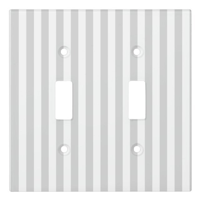 Light Gray and White Stripes Light Switch Cover (Front)