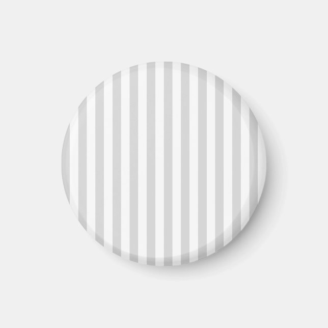Light Gray and White Stripes Magnet (Front)