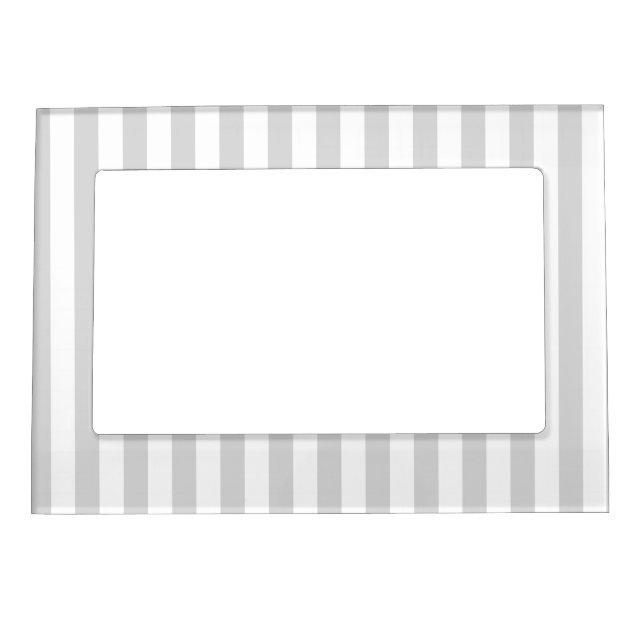 Light Gray and White Stripes Magnetic Frame (Front)