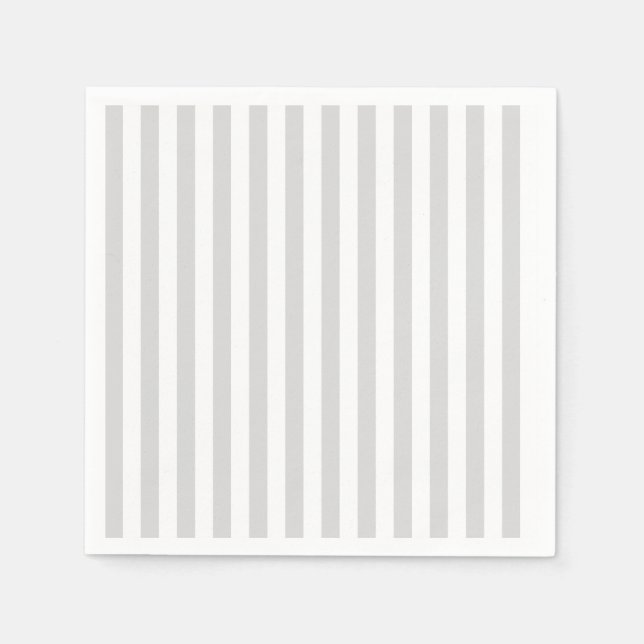 Light Gray and White Stripes Napkins (Front)