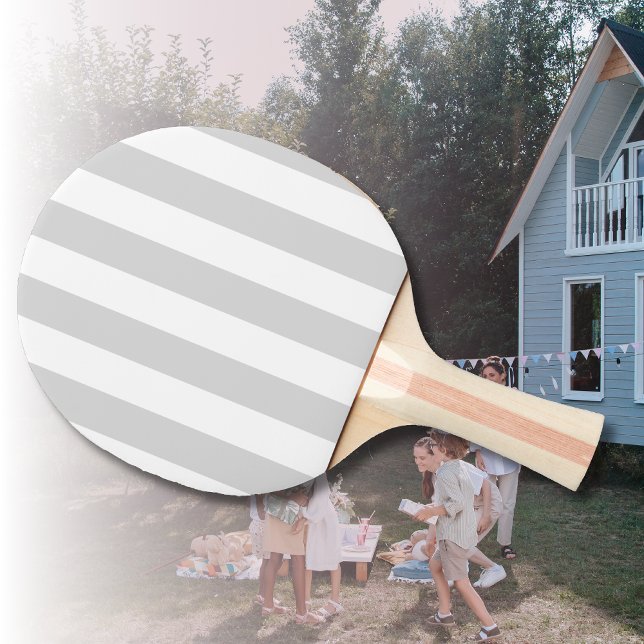 Light Gray and White Stripes Ping Pong Paddle (Creator Uploaded)