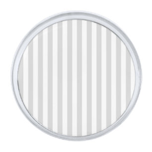 Light Gray and White Stripes Silver Finish Lapel Pin