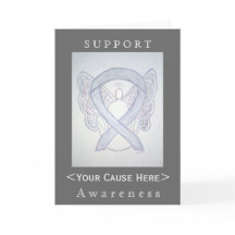 Light Gray Awareness Ribbon Angel Customized Card