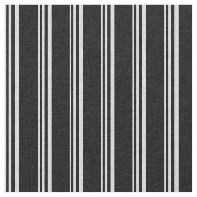 Light Gray & Black Stripes/Lines Pattern Fabric (Close Up)