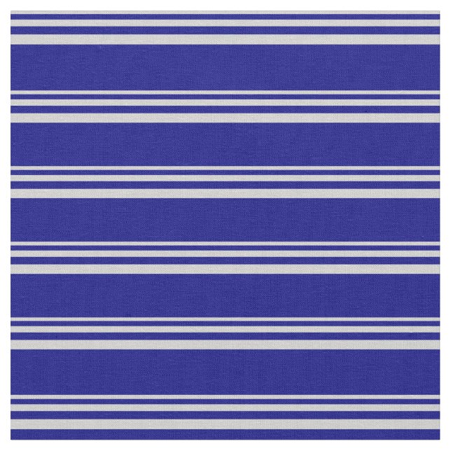 Light Gray & Blue Striped/Lined Pattern Fabric (Close Up)