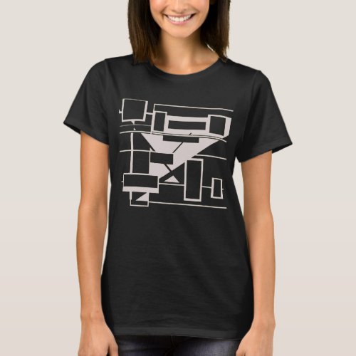 Light Gray Boxes Geometric  Lines and Shapes T_Shirt
