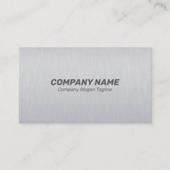 Light-gray brushed aluminum texture business card (Front)