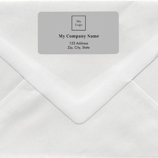 Light gray business logo return address label (Creator Uploaded)