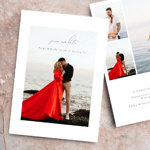 light gray calligraphy frame photo calligraphy save the date