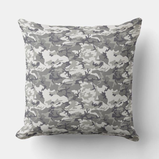Light Gray Camo | Father's Day Gift Throw Pillow (Front)