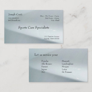 Light gray car exterior business card