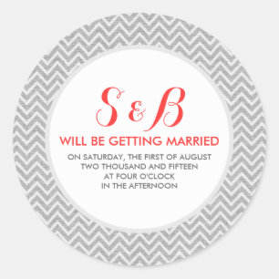 Light Gray Chevron Pattern Linen Texture 3b Classic Round Sticker