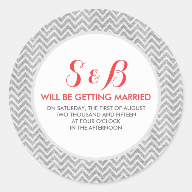 Light Gray Chevron Pattern Linen Texture 3b Classic Round Sticker (Front)