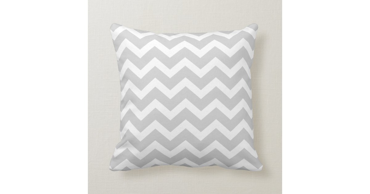 Light Gray Chevron Stripe Pillow