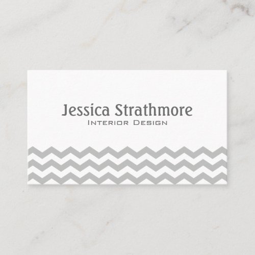 Stylish Gray Chevron Stripes Business Card Template