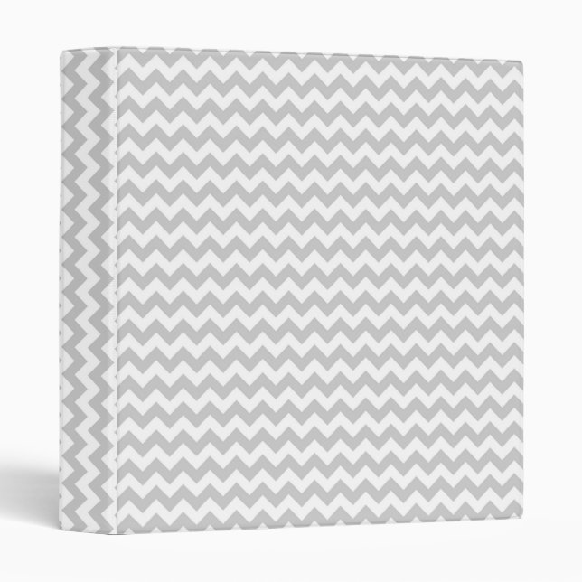 Light Gray Chevron (thin lines) Pattern 3 Ring Binder (Front/Spine)