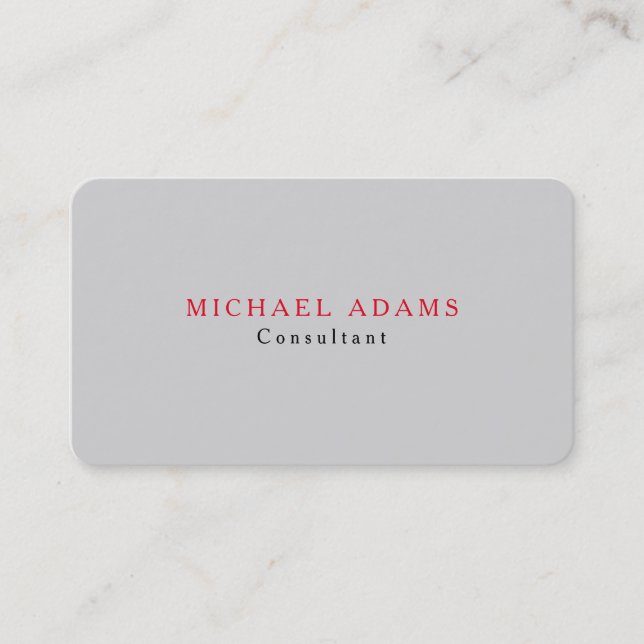 Light Gray Classical Plain Professional Creation Business Card (Front)