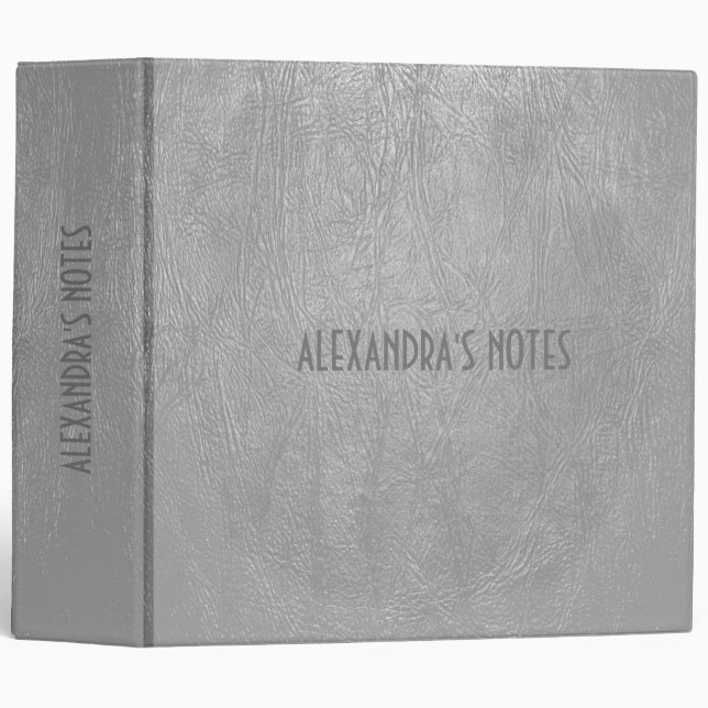 Light Gray Color Leather Pattern-Binder Template Binder (Front/Spine)