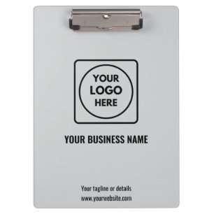 Light Gray Company Logo Branding clipboard