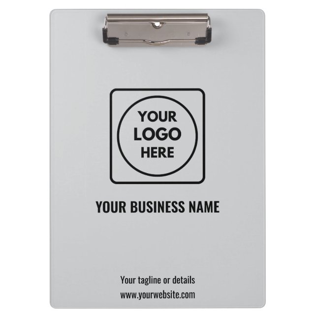 Light Gray Company Logo Branding clipboard (Front)