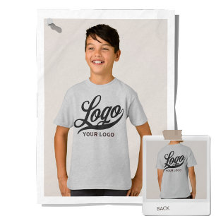 Light Gray Company Logo Swag Business Kids Boys T- T-Shirt