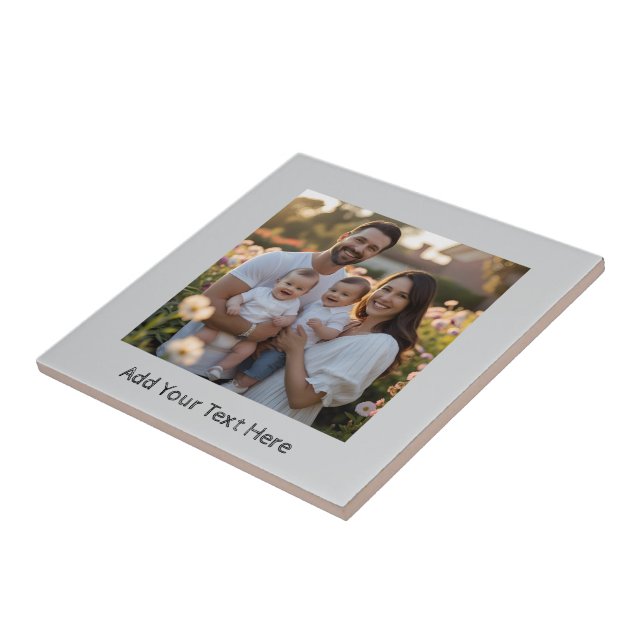 Light Gray Create Your Own Ceramic Tile (Side)