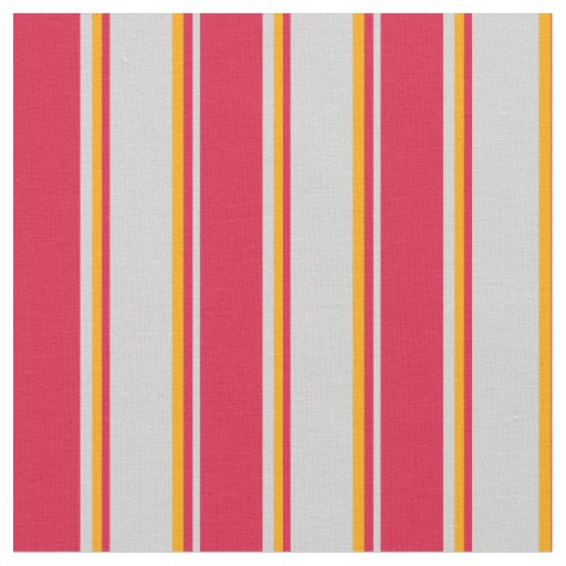 Light Gray, Crimson & Orange Stripes Fabric