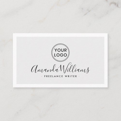 Light gray custom logo elegant script business card