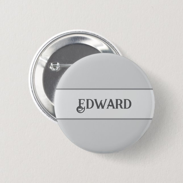 Light Gray Custom Name Button (Front & Back)