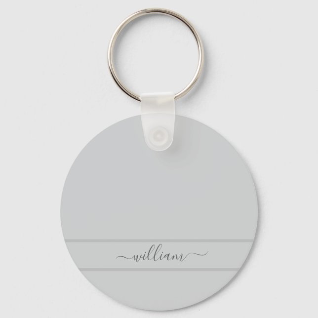 Light Gray Custom Name Keychain (Front)