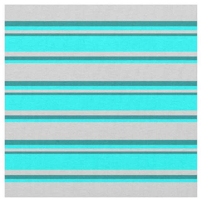 Light Gray, Cyan, and Dark Cyan Lines Fabric (Close Up)