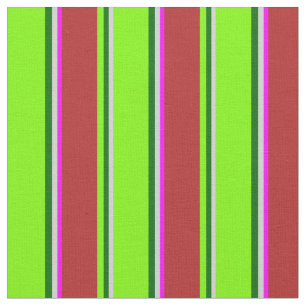 Light Gray, Dark Green, Green, Red, and Fuchsia Fabric