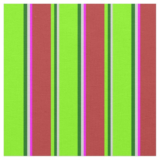 Light Gray, Dark Green, Green, Red, and Fuchsia Fabric
