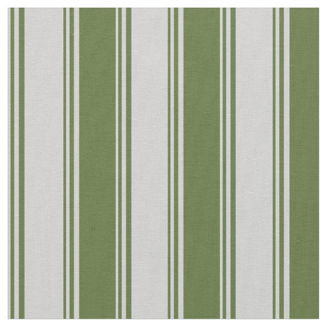 Light Gray & Dark Olive Green Pattern Fabric (Close Up)