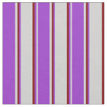 [ Thumbnail: Light Gray, Dark Orchid, and Maroon Lines Fabric ]