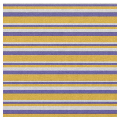 Light Gray, Dark Slate Blue, and Goldenrod Lines Fabric