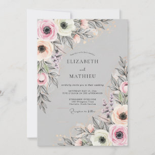 Light Gray Delicate Spring Wedding Invitation