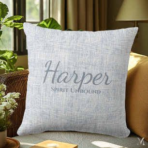 Light Gray Denim Texture Custom Rustic Decor Throw Pillow