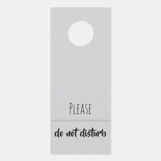 Light Gray Do Not Disturb Door Hanger (Front)