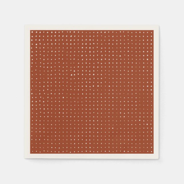 Light gray dots on Rust Napkins (Front)