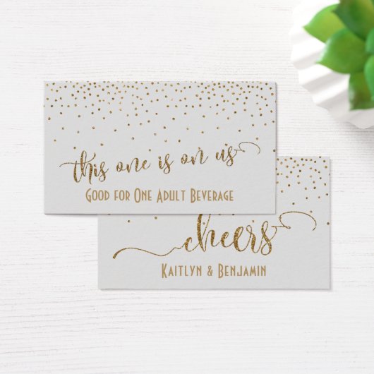 Light Gray Drink Tickets with Gold Confetti (Desk)