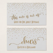 Light Gray Drink Tickets with Gold Confetti (Front & Back)