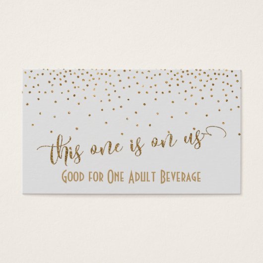 Light Gray Drink Tickets with Gold Confetti (Front)