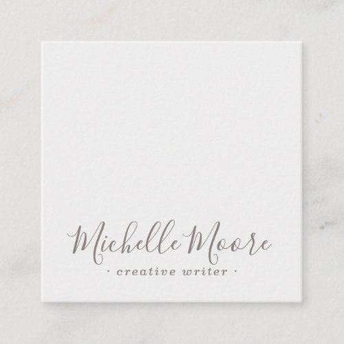 Light gray elegant minimalist professional square business card