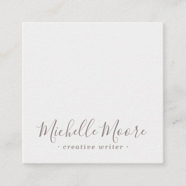 Light gray elegant minimalist professional square business card (Front)