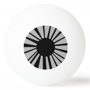 Light Gray Eye and Black Pupil on White Eyeball Ping-Pong Ball