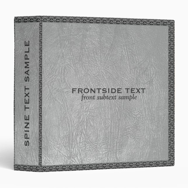 Light Gray Faux Leather Look Avery Binder (Front/Spine)