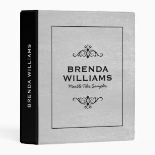 Light gray faux leather mini binder