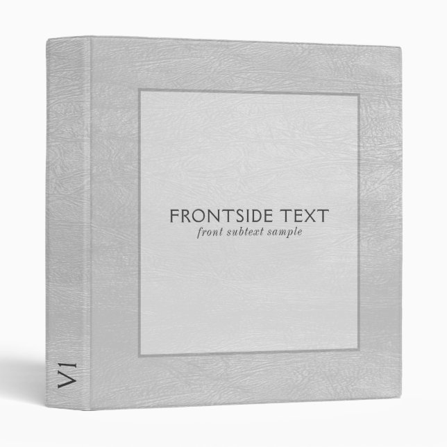 Light Gray Faux Leather Texture 3 Ring Binder (Front/Spine)