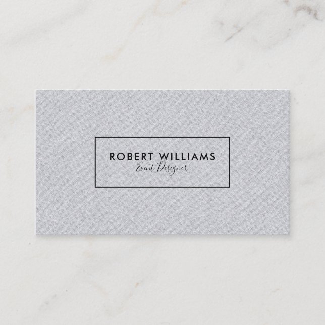 Light Gray Faux Linen Business Card (Front)